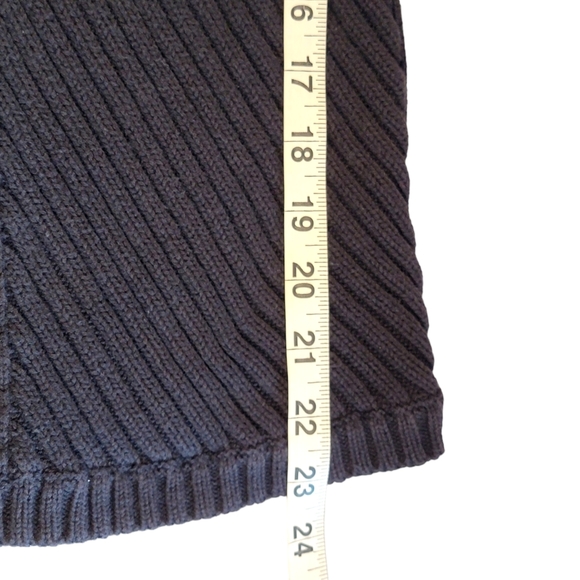 J. Crew 100% Cotton 3/4 Length Sleeve Flirty Spring Turtle Neck Coal Sweater M - Picture 11 of 12